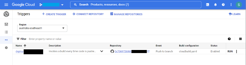 Cloud Build Trigger